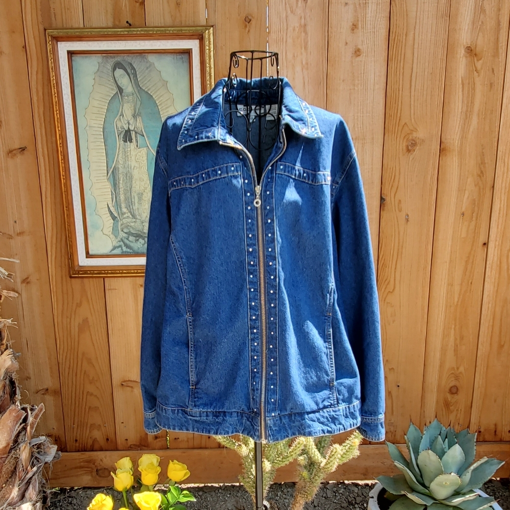 C.D. Daniels Jean jacket with sparkle detail 1X